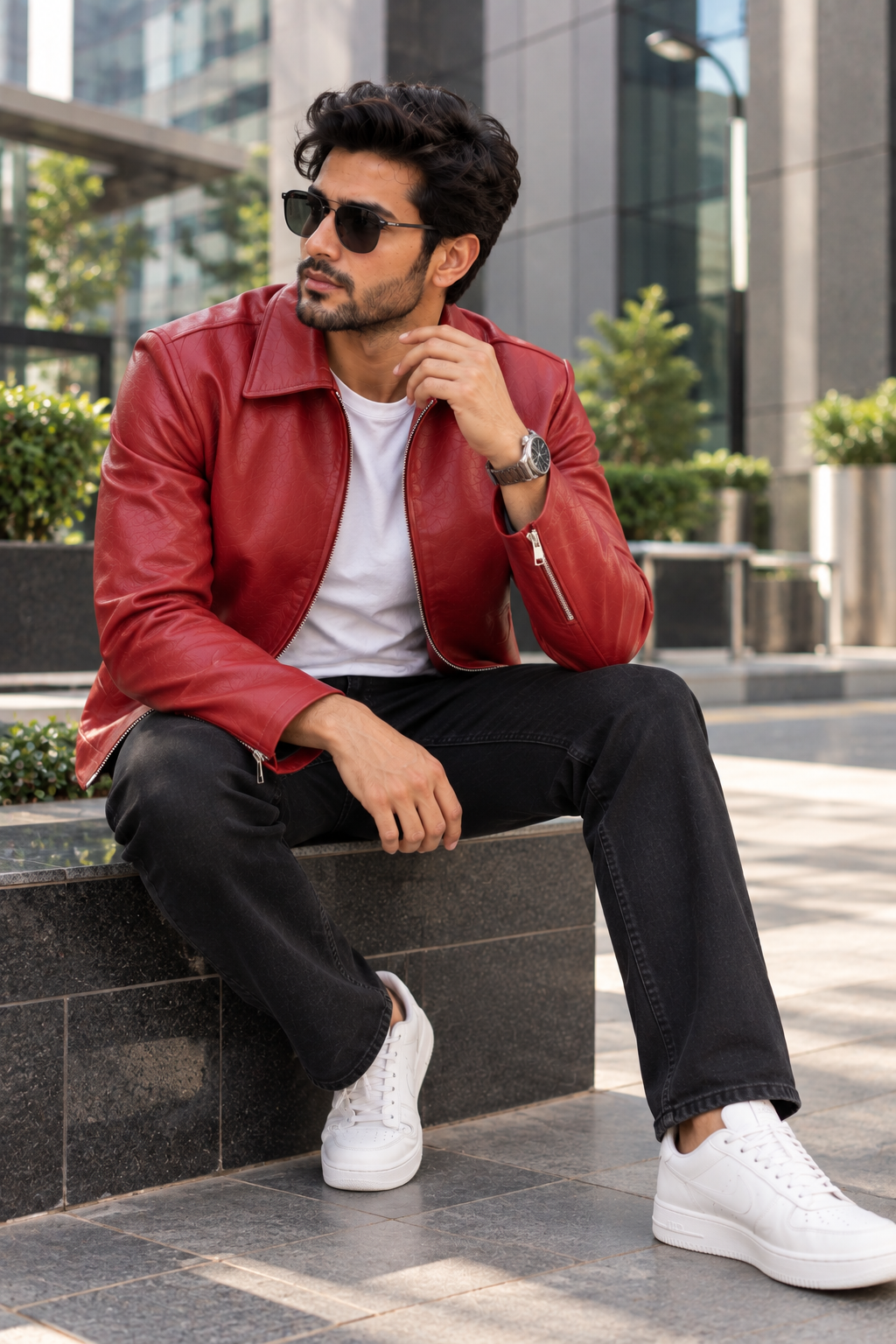 Leather Cherry Red Unisex Jacket