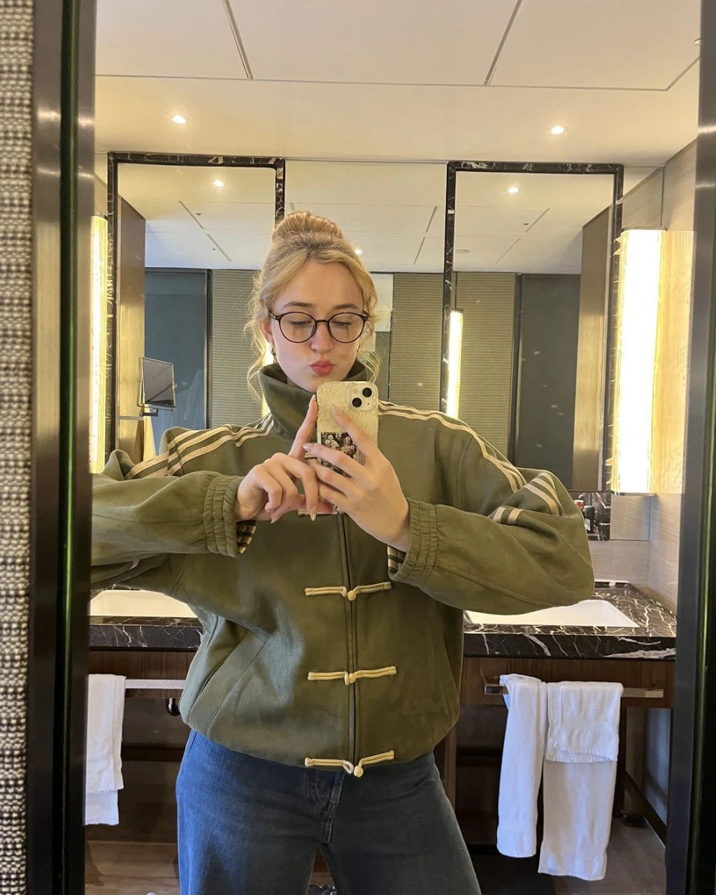 Olive Green Chinese New Year Unisex Jacket