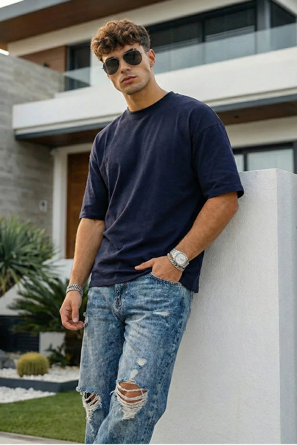 Oversized Unisex Blue T-Shirt