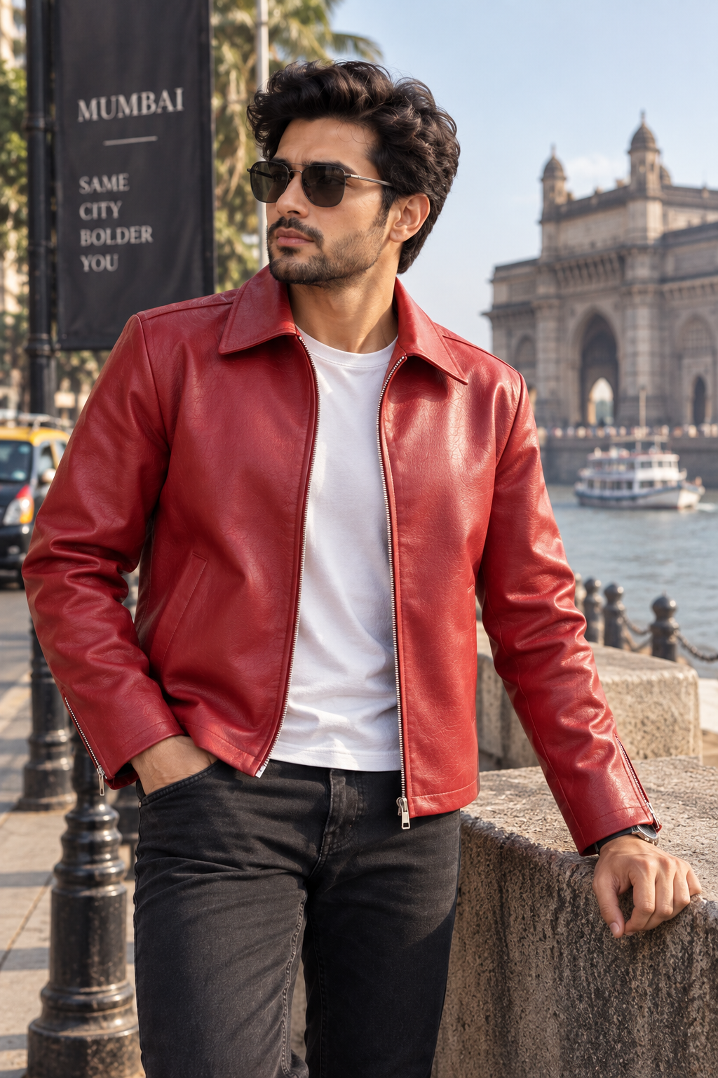 Leather Cherry Red Unisex Jacket
