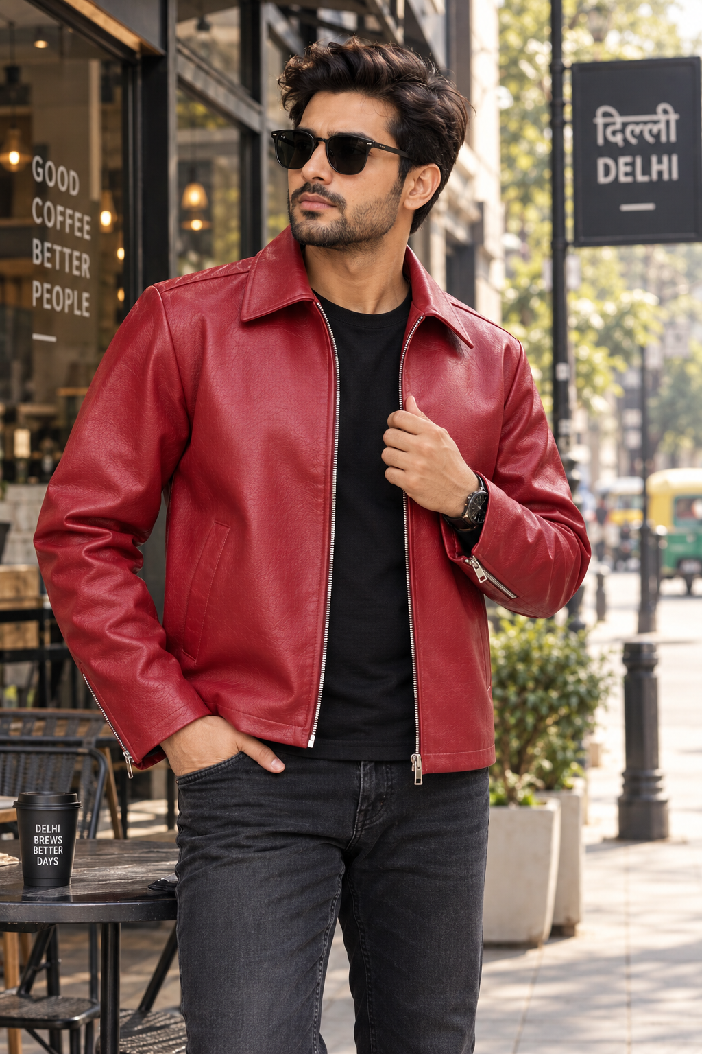 Leather Cherry Red Unisex Jacket