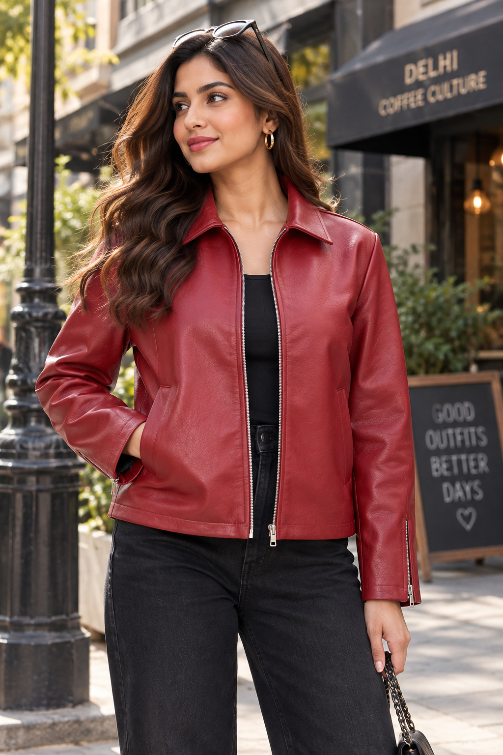 Leather Cherry Red Unisex Jacket